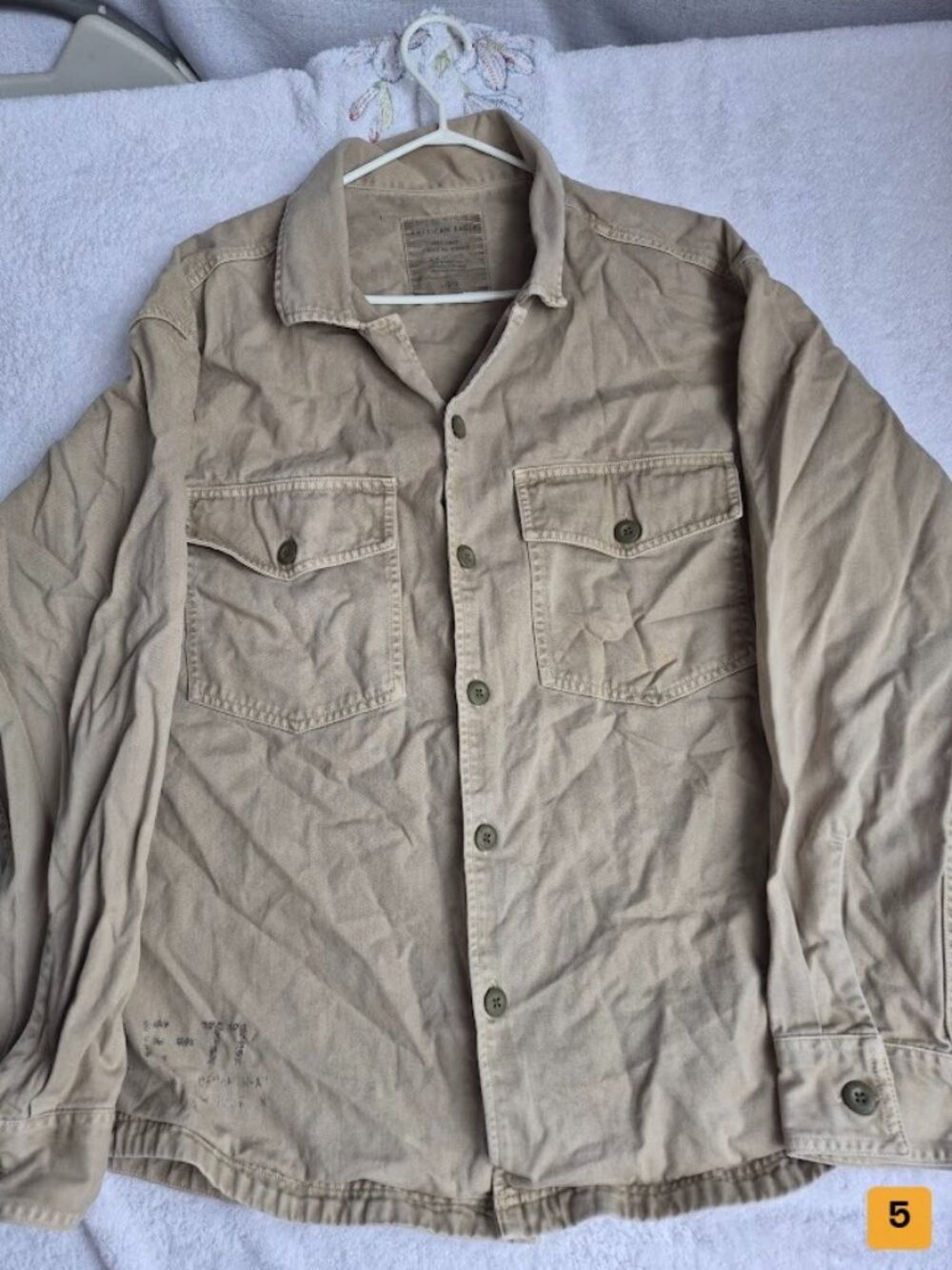 Vintage 2000 American Eagle Button-up Shirt Size Large Khaki